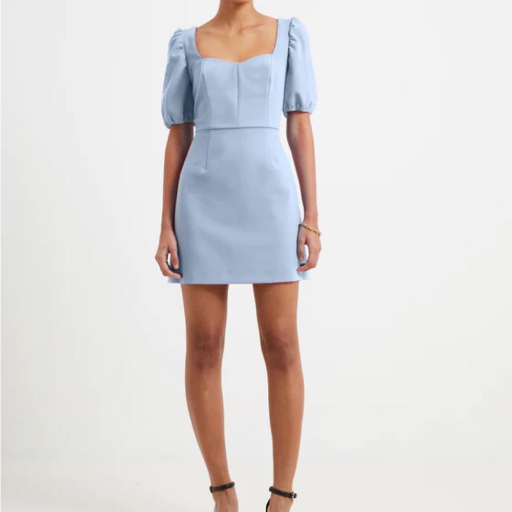 French Connection Berina Whisper Puff Sleeve Dress, Sz 4